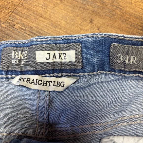 BKE Buckle Jake Straight Leg Blue Jeans Men’s 34 R Distressed Western - Picture 3 of 12